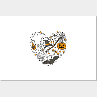 Halloween Doodles Hearth, Gift For Halloween Moms, Cute Halloween, Halloween, Pumpkin, Halloween Witch Posters and Art